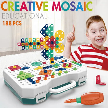 Creative Mosaic Educational | 198 Pcs Educational Briefcase Toy